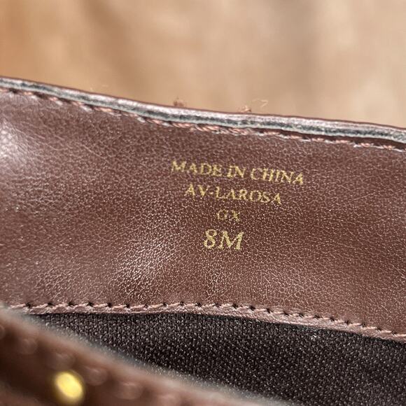 Adrinnne Vittadini Studded Riding Boots Brown Faux Suede Chunky Heel Women's 8 - Picture 8 of 10